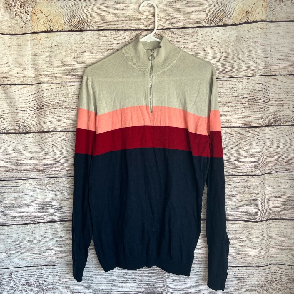 ASOS design collar neck striped long sleeve sz XL